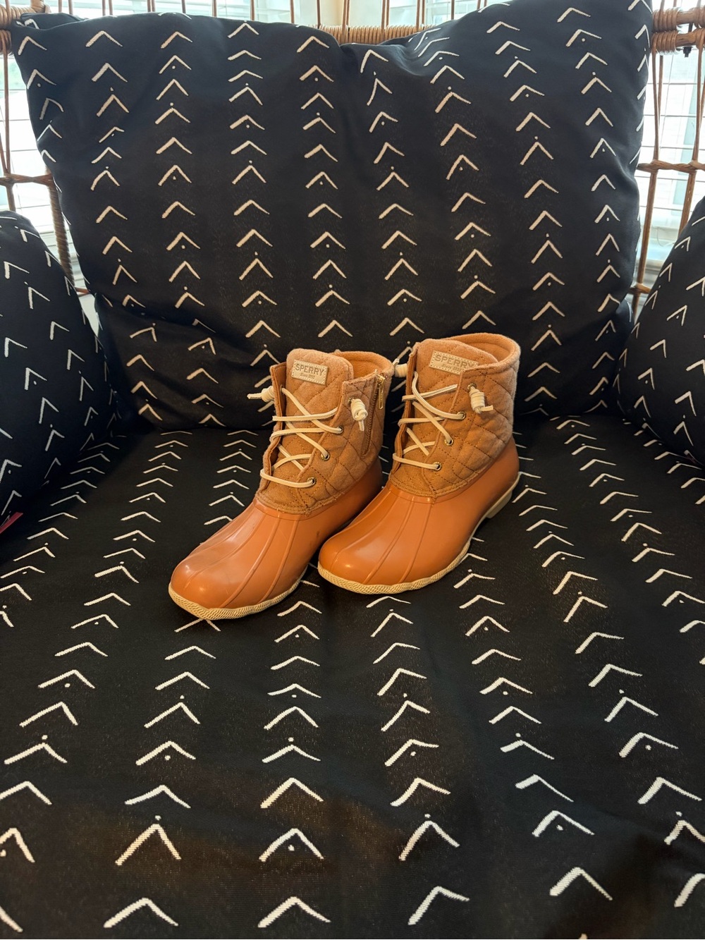 Sperry Chestnut Quilted Duck Boots - Brown Lace-Up Winter Boots